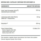 InfiniWell GI Prime ingredient label, pre/pro/post biotics, immune and gut support, overall digestive support