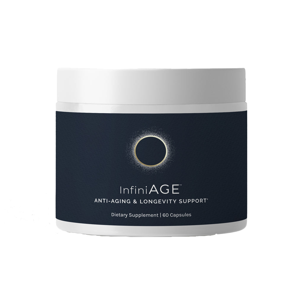 InfiniWell InfiniAGE anti-aging support, antioxidant, brain and cognitive function, front label