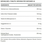 InfiniWell Thyroid + support thyroid function, ingredient label, t4 and t3 conversion, healthy inflammatory response