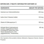 InfiniWell Thyroid support, ingredient label, t3 and t4 conversion, healthy inflammation response