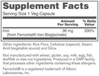 Protocol for Life Balance Iron, High Potency 36mg 90vc