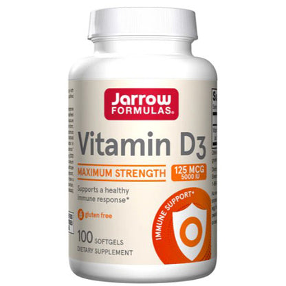 Jarrow Formulas Vitamin D3 supplement bottle on a white background