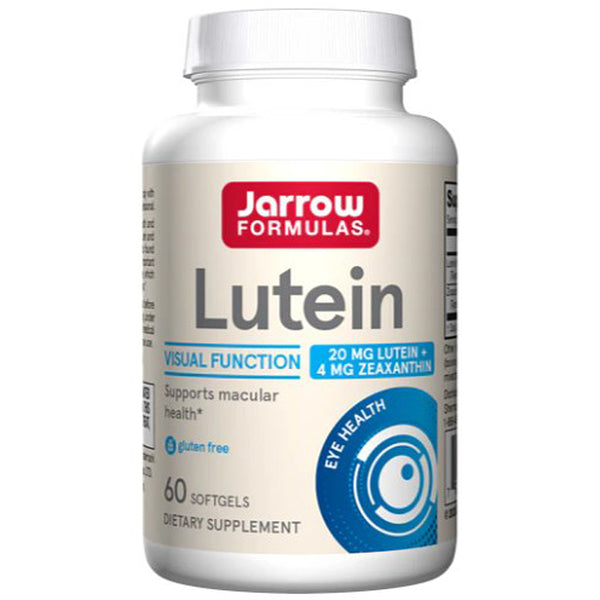 Jarrow Formulas Lutein supplement bottle on a white background