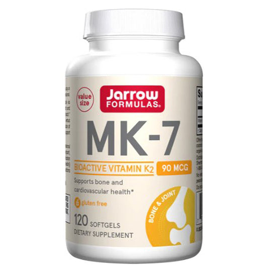 Jarrow Formulas MK-7 supplement bottle on a white background