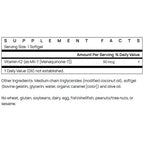 Supplement facts label for Vitamin K2 with serving size and ingredient list on a white background.