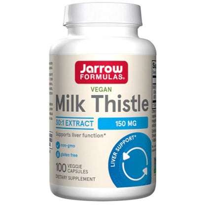 Jarrow Formulas Milk Thistle supplement bottle on a white background
