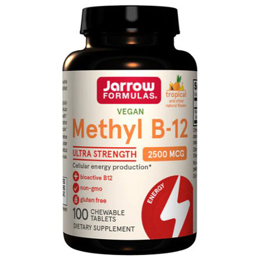 Jarrow Formulas Methyl B-12 supplement bottle on a white background