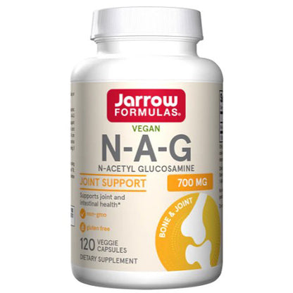 Jarrow Formulas Vegan N-A-G supplement bottle on a white background