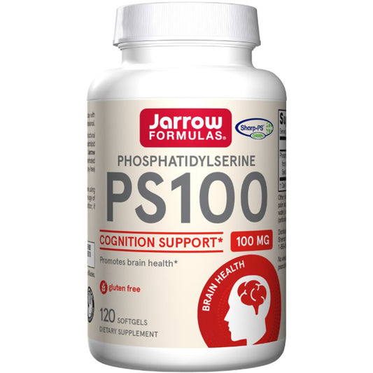 Jarrow Formulas Phosphatidylserine PS100 supplement bottle on a white background