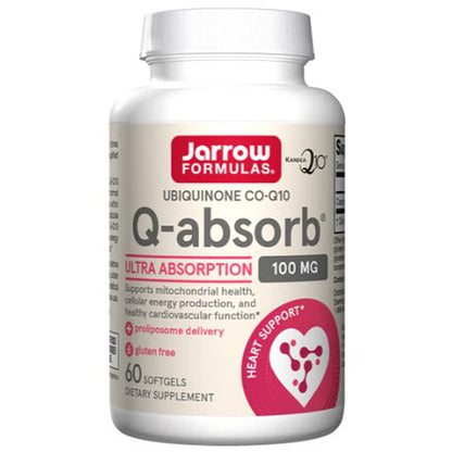 Jarrow Formulas Q-absorb supplement bottle on a white background