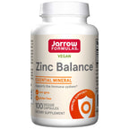 Jarrow Formulas Zinc Balance supplement bottle on a white background