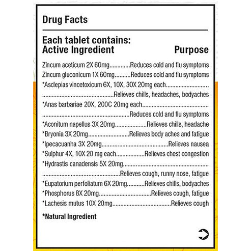 MediNatura Reboost Cold & Flu Zinc+10 60 Tabs