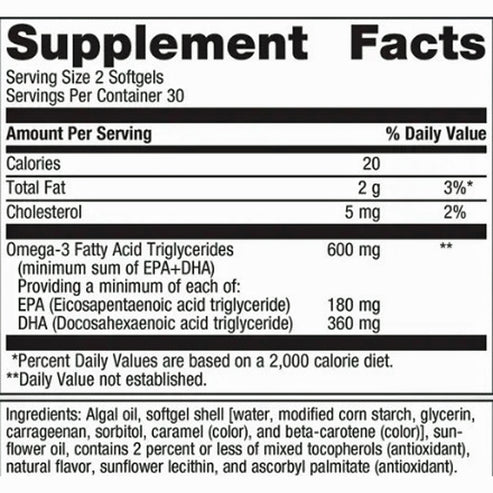 Metagenics OmegaGenics Algae Omega-3s 300mg 60sg