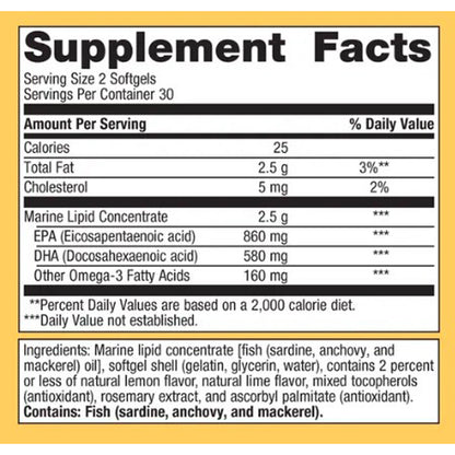 Metagenics OmegaGenics Fish Oil EPA-DHA 720 Lemon Lime 240sg