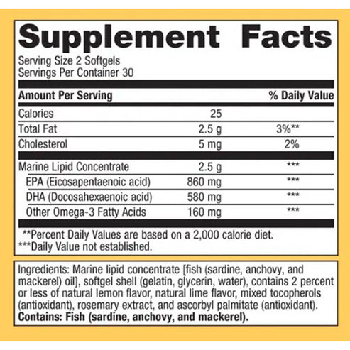 Metagenics OmegaGenics Fish Oil EPA-DHA 720 Lemon Lime 240sg