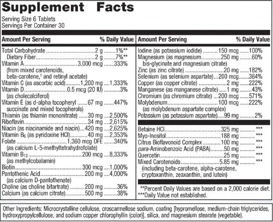 Metagenics Multigenics Multivitamin 180t