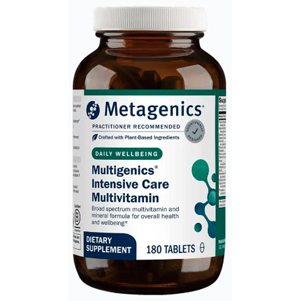 Metagenics Multigenics Intensive Care Multivitamin bottle on a white background