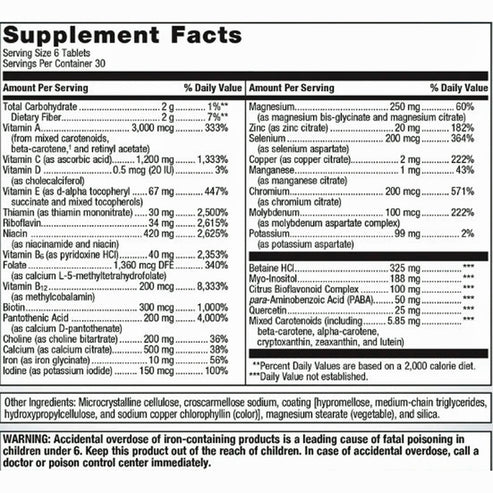 Metagenics Multigenics with Iron 180T