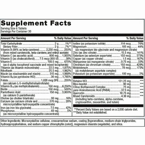 Metagenics Multigenics Intensive Care Multivitamin with Iron 180t
