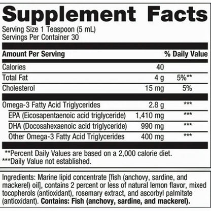 Metagenics OmegaGenics Fish Oil EPA-DHA 2400 liquid 5 fl oz.
