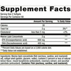 Supplement facts label for marine lipid concentrate with EPA and DHA.