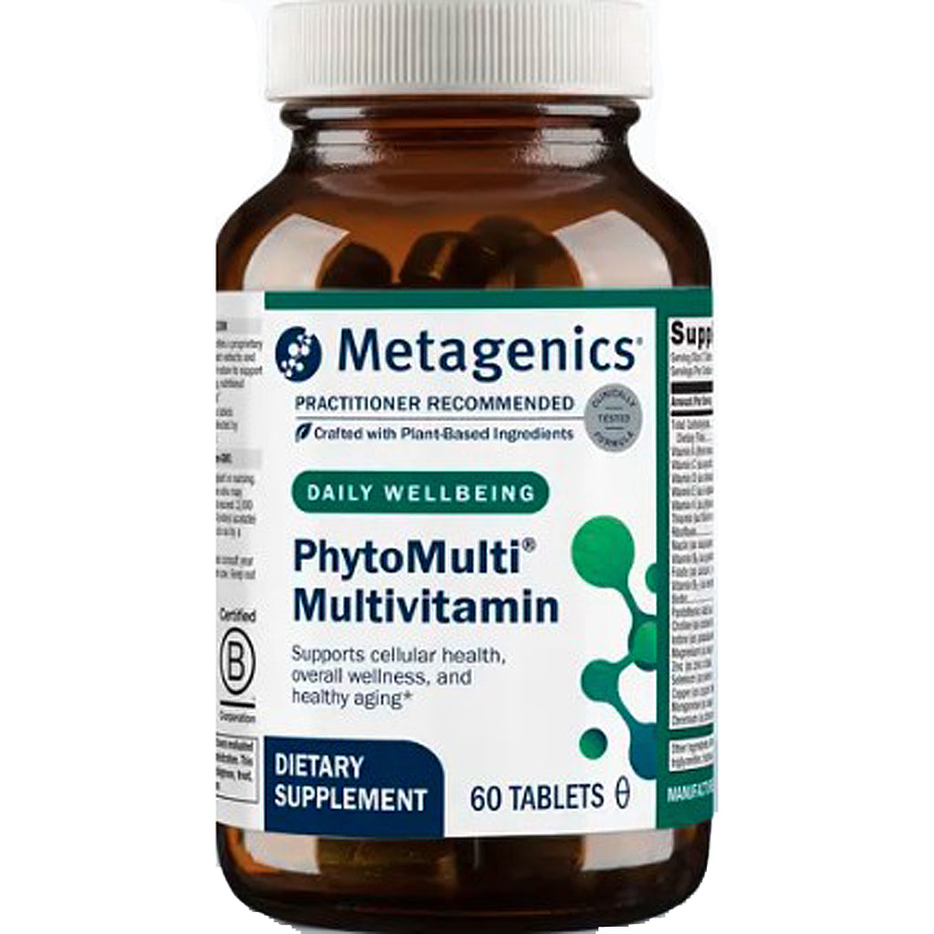 Metagenics PhytoMulti Multivitamin bottle on a white background