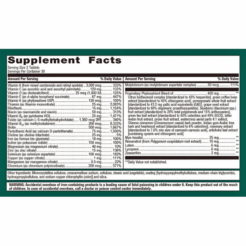 Metagenics PhytoMulti with Iron 60 Tablets
