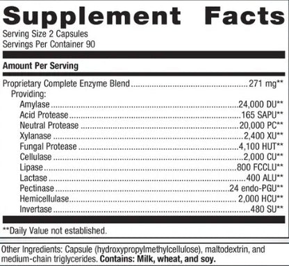 Metagenics SpectraZyme Complete Enzymes 180 c