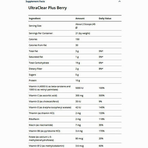 Metagenics Clear Change Plus 10 Day Detox Program With UltraClear Plus Berry