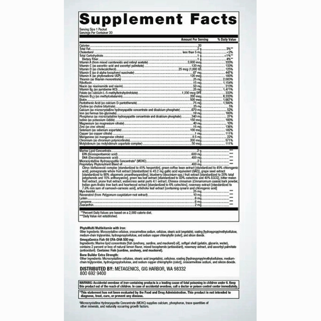 Metagenics Wellness Essentials Women's Daily Packs 30Pkts