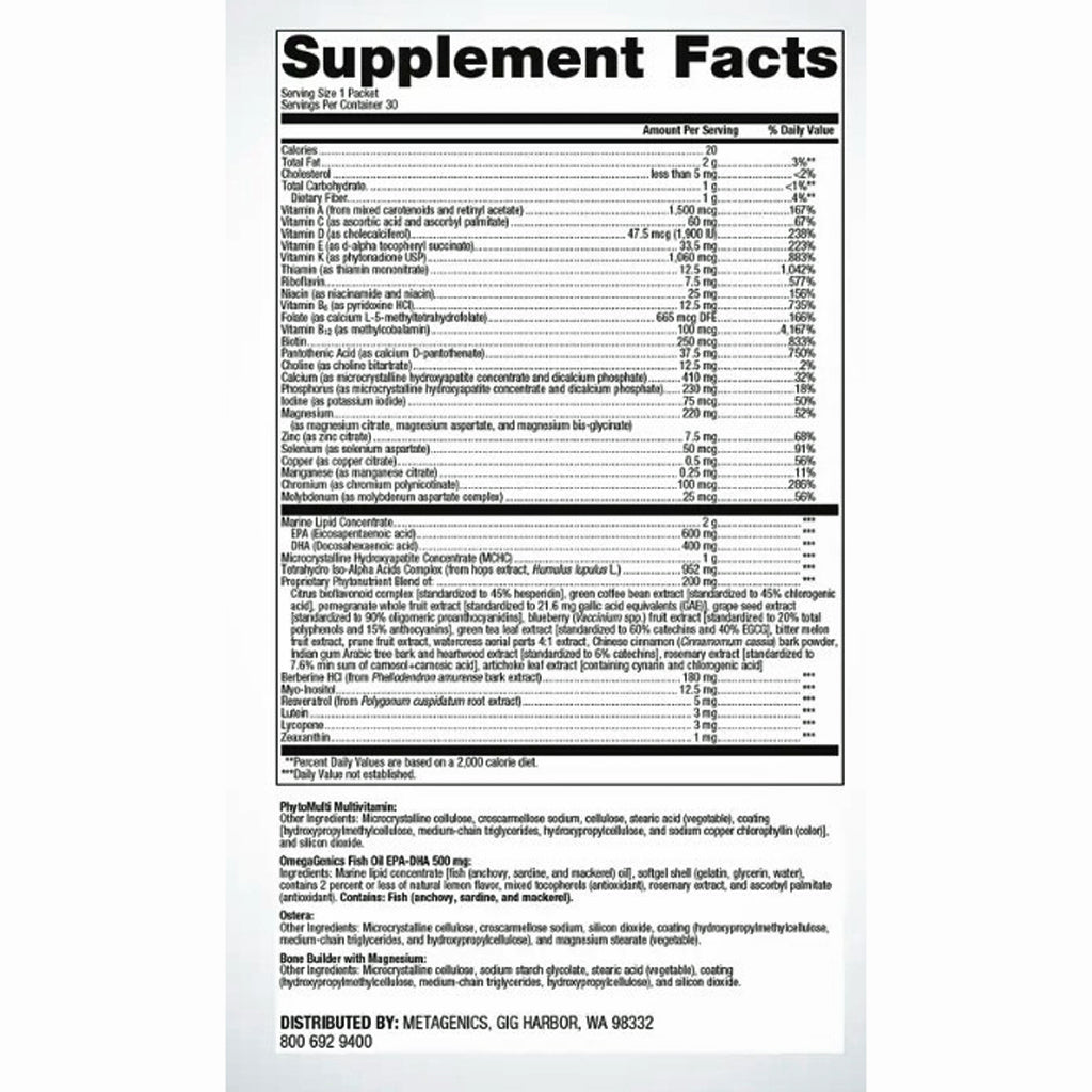 Metagenics Wellness Essentials Women's Prime Daily Packs 30Pkts