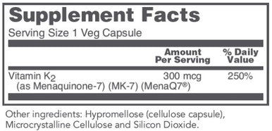 Protocol for Life Balance MK-7 Vitamin K2 - 300 mcg 60vc