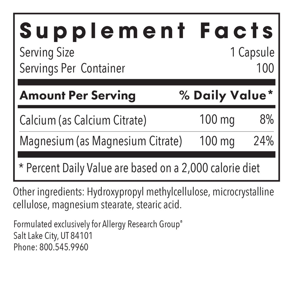 Allergy Research Group Magnesium Citrate 180vc