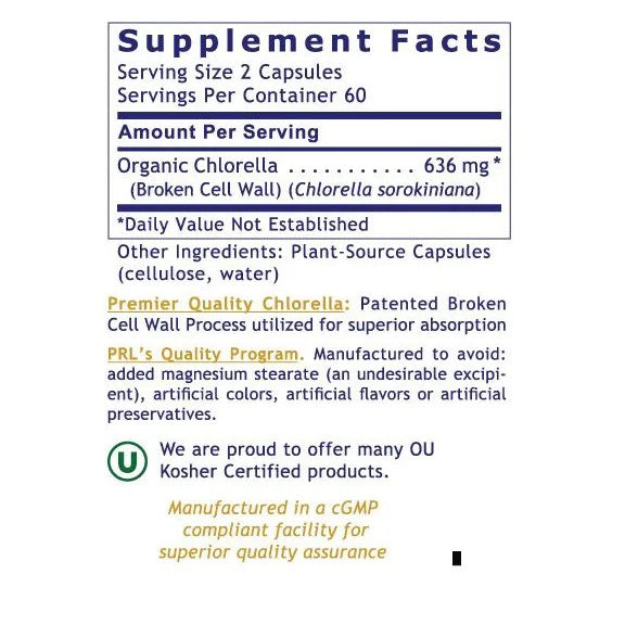 Premier Research Labs Medi Chlorella-FX 120 plant-source capsules