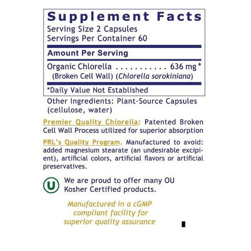 Premier Research Labs Medi Chlorella-FX 120 plant-source capsules