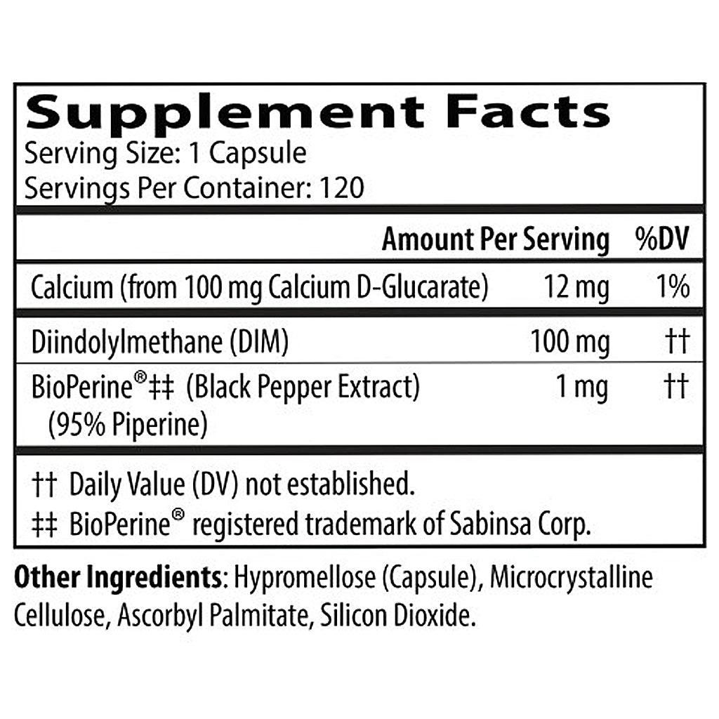 Supplement facts label with detailed ingredient information on a white background