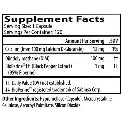 Supplement facts label with detailed ingredient information on a white background