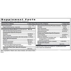 Supplement facts label for a dietary supplement on a white background