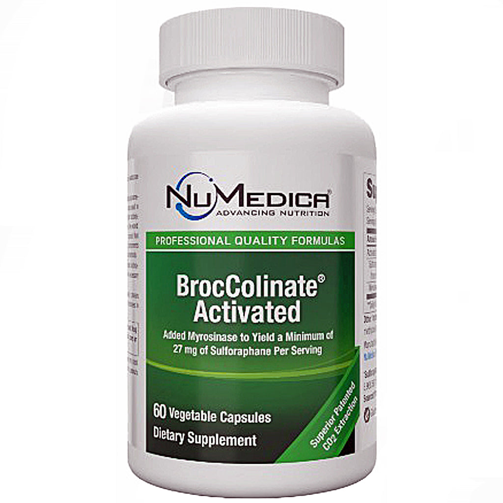 NuMedica BrocColinaté Activated supplement bottle on a white background