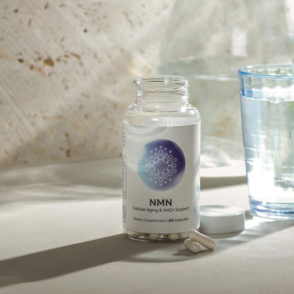 InfiniWell NMN supports healthy aging, product label, cognitive function, cellular function, promote metabolic health 