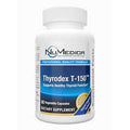 A white plastic bottle of NuMedica Thyrodex T-150 dietary supplement with a blue and white label, shown on a plain white background.