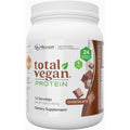 Container of NuMedica total vegan protein powder on a white background