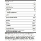 Nutritional label for a product with detailed information on calories, nutrients, and ingredients.