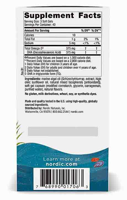 Nordic Naturals Children's DHA vegetarian (Berry Lemonade) 120 mini chew softgels