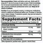 Supplement label with instructions and facts on a white background