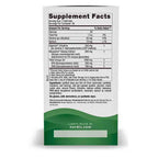 The back of a Nordic Supplements product box showing the Supplement Facts label, with product details, ingredients, and a green footer on a white background.