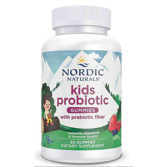Nordic Naturals Kids Probiotic Gummies with Prebiotic Fiber (Berry) 60 gummies
