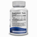 A white plastic bottle of dietary supplements with a ribbed white cap, showing the Supplement Facts label on a clean white background.