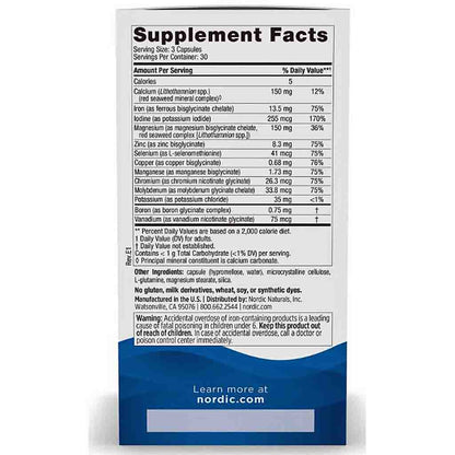 The back of a white supplement box showing the Supplement Facts label with a blue footer, photographed against a white background.
