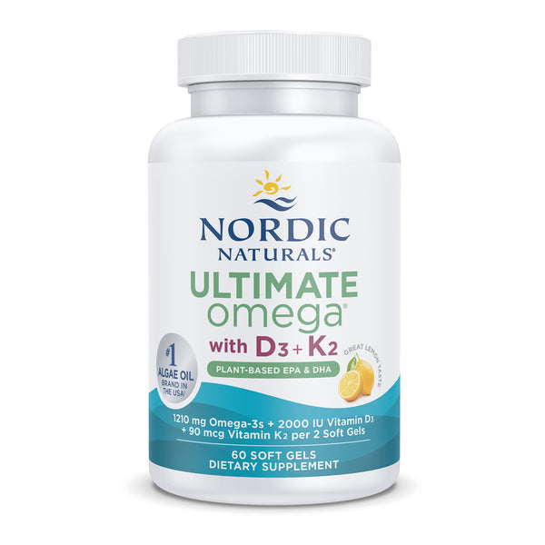 Nordic Naturals Ultimate Omega supplement bottle on a white background